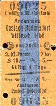 Fahrkarte Annenheim - Ossiach-Bodensdorf Villach