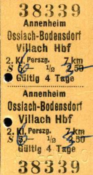 Fahrkarte Annenheim - Ossiach-Bodensdorf Villach