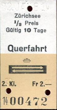 Fahrkarte Zürichsee Querfahrt