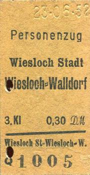 Fahrkarte Wiesloch Stadt - Wiesloch-Walldorf