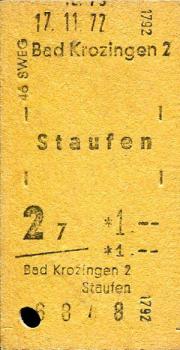 Fahrkarte Bad Krozingen - Staufen