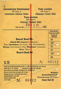 Fahrschein Internationaler Rundreisezug DB Deutschland Schweiz I