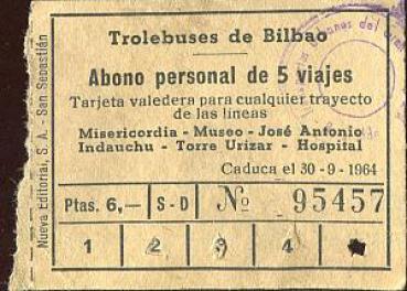 Fahrschein Trolebuses de Bilbao