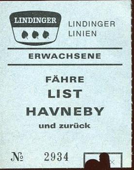 Fahrschein Fähre List Sylt - Havneby