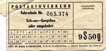 Fahrschein Postautoverkehr Schruns – Gargellen