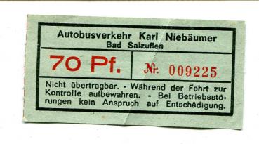 Fahrschein Autobusverkehr Bad Salzuflen Karl Niebäumer