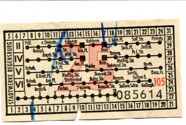 Fahrschein Stadtwerke Regensburg