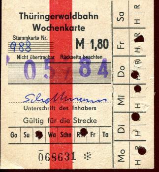 Wochenkarte Thüringerwaldbahn