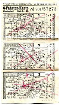 6 Fahrten Karte München Verkehrsbetriebe