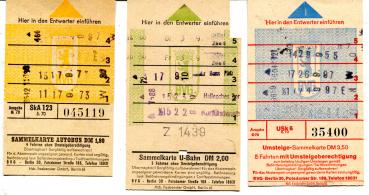 3 Sammelkarten BVG Berlin