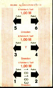 Fahrschein 6 Fahrten Dresden Nahverkehr