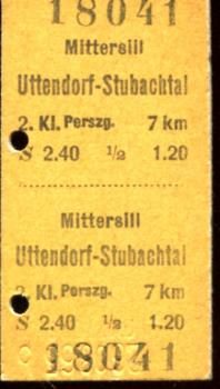 Fahrkarte Mittersill – Uttendorf-Stubachtal