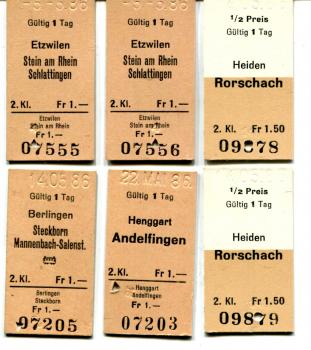 6 Fahrkarten Schweiz