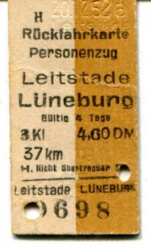 Rückfahrkarte Leitstade – Lüneburg