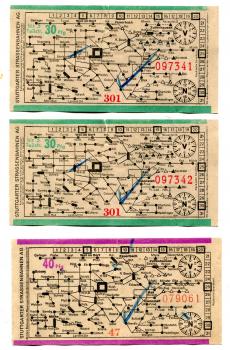 3 Fahrscheine Straßenbahn Stuttgart