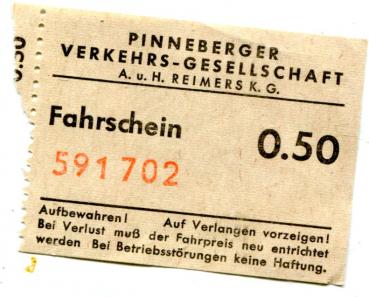 Fahrschein Pinneberger Verkehrs Gesellschaft