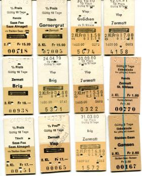 12 Fahrkarten Schweiz