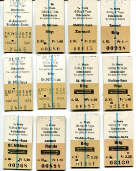 12 Fahrkarten Schweiz