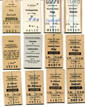 12 Fahrkarten Schweiz