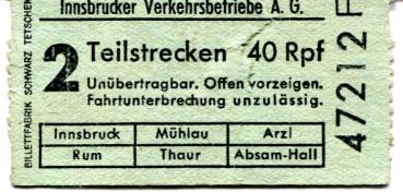 Fahrschein Innsbruck 40 Rpf