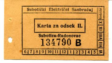 Fahrschein Subotica – Radonovac