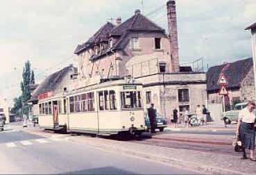 Straßenbahn Freiburg Linie 2 Günterstal 1960