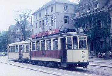 Straßenbahn Freiburg Linie 1 Zähringen  TW 60 1960