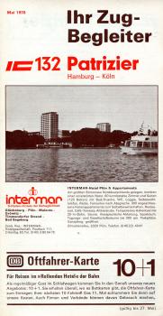 Ihr Zugbegleiter IC 132 Patrizier Hamburg – Köln Mai 1978