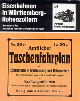 Eisenbahn in Württemberg Hohenzollern Nachdruck Taschenfahrplan 1919 / 1920