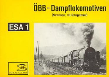 ÖBB Dampflokomotiven Normalspur m. Schlepptender ESA 1