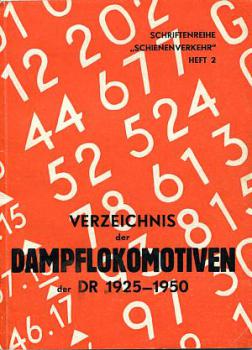 Verzeichnis der Dampflokomotiven der DR 1925 - 1950