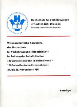 Vorträge 1985 Hochschule für Verkehrswesen