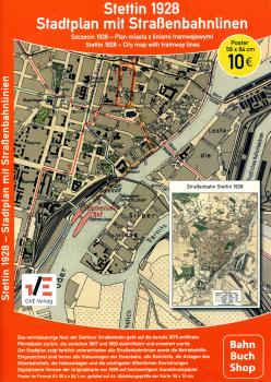 Stettin 1928 - Stadtplan mit Straßenbahnlinien