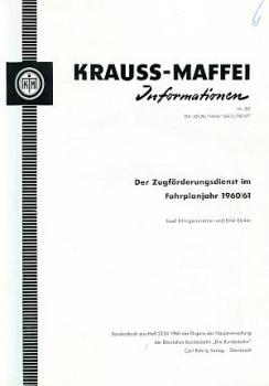 Der Zugförderungsdienst im Fahrplanjahr 1960 / 61