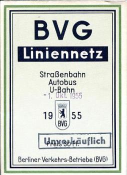 BVG Berlin Liniennetz 1955