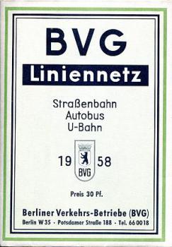 BVG Berlin Liniennetz 1958