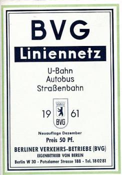 BVG Berlin Liniennetz 1961