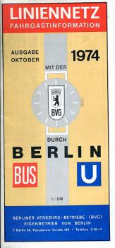 BVG Berlin Liniennetz 1974 / 1975