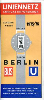 BVG Berlin Liniennetz 1975 / 1976