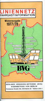 BVG Berlin Liniennetz 1977 / 1978