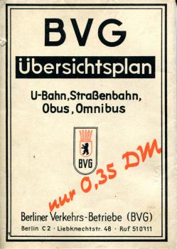 BVG Übersichtsplan 1960 Berlin (Ost)