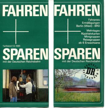 Fahren und Sparen mit der Deutschen Reichsbahn 1.5.1984