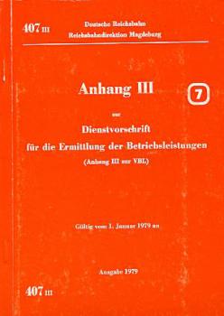 DV 407 III Ermittlung der Betriebsleistungen RBD Magdeburg 1979