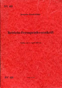 DV 481 Betriebs Fernsprechvorschrift 1963 DB