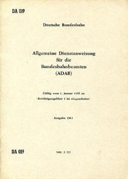 DA 019 Dienstanweisung Bundesbahnbeamten 1964