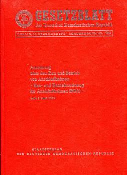 Gesetzblatt Bau und Betrieb von Anschlußbahnen (BOA) 1972