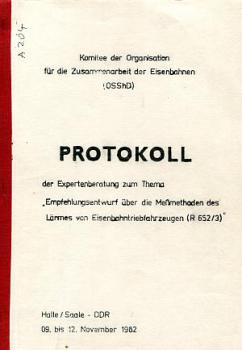 Protokoll Meßmethoden Lärmes von Eisenbahntriebfahrzeugen DR