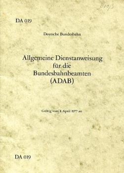 DA 019 Dienstanweisung für Bundesbahnbeamte 1977 DB