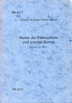 DS 601/I Muster der Fahrausweise und sonstige Karten DB 1983