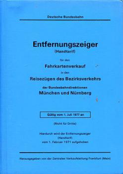 Entfernungszeiger DB 1977, BD München und Nürnberg